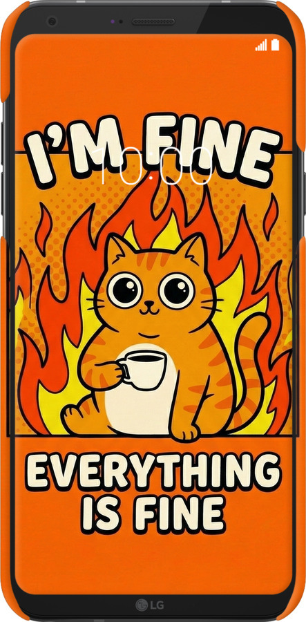 3D пластиковый матовый чехол Funny Cat для LG Q6 - 6786m-1094 изображение 