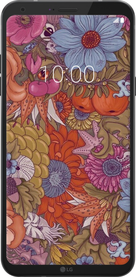 Силиконовый чехол Абстрактные цветы для LG Q6 - 6526u-1094 изображение 