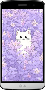 Силиконовый чехол Котик в цветах для LG Ray / X190 - 6390u-244 изображение 