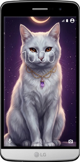 Силиконовый чехол Mystic White Cat Gothic Dark Purple Gold для LG Ray / X190 - 6805u-244 изображение 