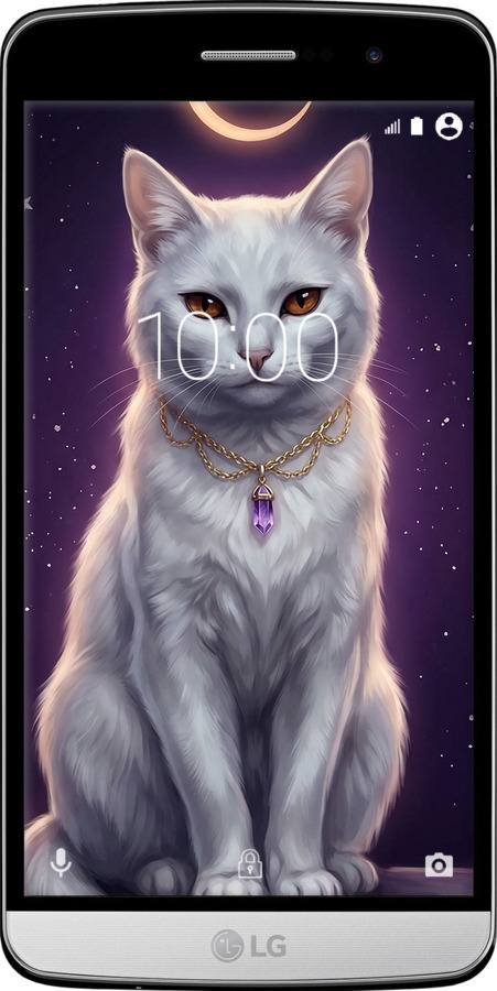 Силиконовый чехол Mystic White Cat Gothic Dark Purple Gold для LG Ray / X190 - 6805u-244 изображение 