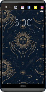 3D пластиковий матовий чехол Celestial Harmony: Sun & Moon Gold Mystic Pattern для LG V20 - 6778m-787 изображение 