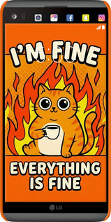 3D пластиковый матовый чехол Funny Cat для LG V20 - 6786m-787 изображение 