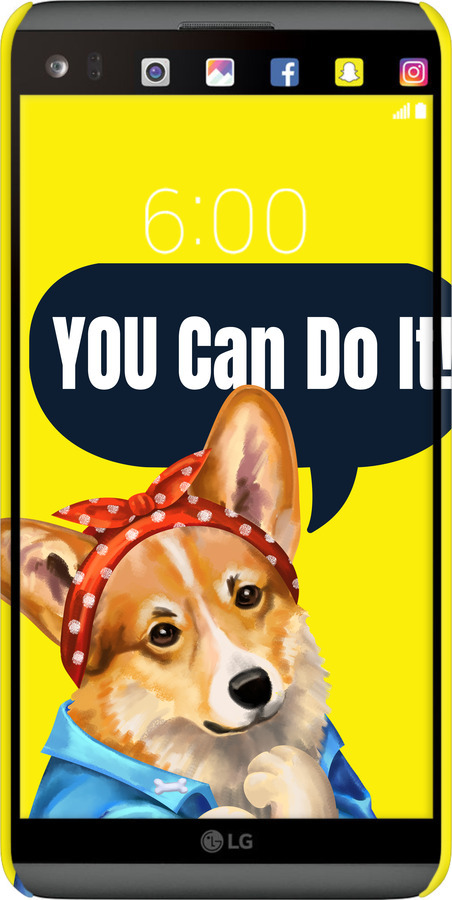 3D пластиковий матовий чехол чехол с корги You Can Do It для LG V20 - 6184m-787 изображение 