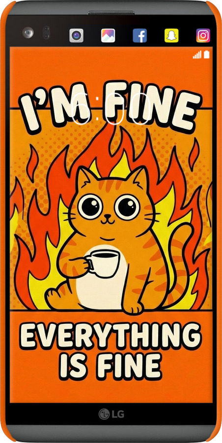 3D пластиковый матовый чехол Funny Cat для LG V20 - 6786m-787 изображение 