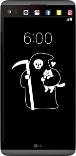 2D пластиковий чехол Мінімалістичний арт: смерть та кішка для LG V20 - 6529t-787 изображение 