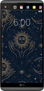2D пластиковый чехол Celestial Harmony: Sun & Moon Gold Mystic Pattern для LG V20 - 6778t-787 изображение 