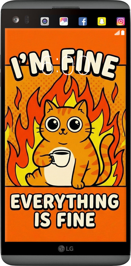 2D пластиковый чехол Funny Cat для LG V20 - 6786t-787 изображение 