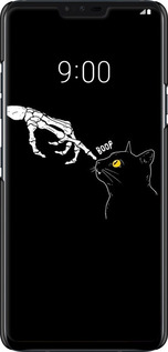 3D пластиковий матовий чехол Кішка для LG V40 ThinQ - 6505m-1577 изображение 
