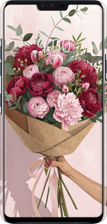 3D пластиковый матовый чехол Пионы 1 для LG V40 ThinQ - 6705m-1577 изображение 