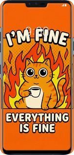 3D пластиковый матовый чехол Funny Cat для LG V40 ThinQ - 6786m-1577 изображение 