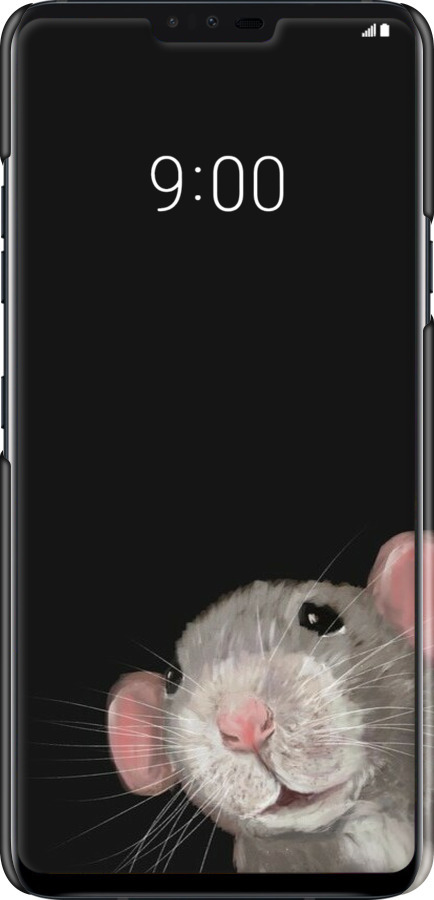 3D пластиковый матовый чехол The Peeking Rat для LG V40 ThinQ - 6442m-1577 изображение 