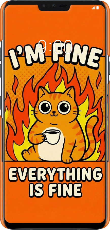 3D пластиковый матовый чехол Funny Cat для LG V40 ThinQ - 6786m-1577 изображение 