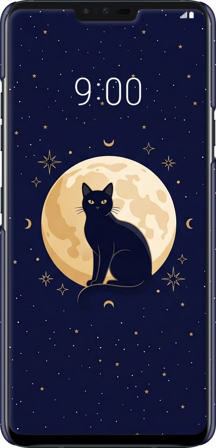 3D пластиковый матовый чехол Cute Cat Celestial/Witchy для LG V40 ThinQ - 6787m-1577 изображение 