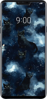 2D пластиковый чехол Изображение Кошек с тёмной акварелью для LG V40 ThinQ - 6521t-1577 изображение 