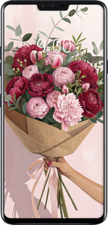 2D пластиковый чехол Пионы 1 для LG V40 ThinQ - 6705t-1577 изображение 