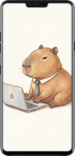 2D пластиковый чехол Funny Capybara CEO Working для LG V40 ThinQ - 6777t-1577 изображение 