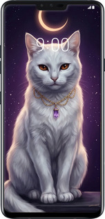 2D пластиковый чехол Mystic White Cat Gothic Dark Purple Gold для LG V40 ThinQ - 6805t-1577 изображение 