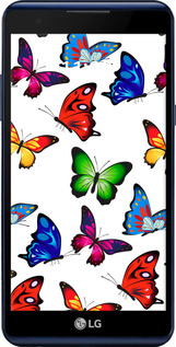 Силиконовый чехол Красочные мотыльки для LG X Power K220DS - 4761u-398 изображение 