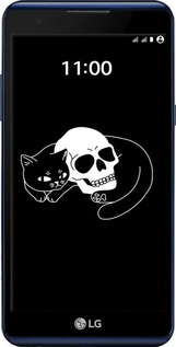 Силиконовый чехол С изображением кота и черепа для LG X Power K220DS - 6491u-398 изображение 