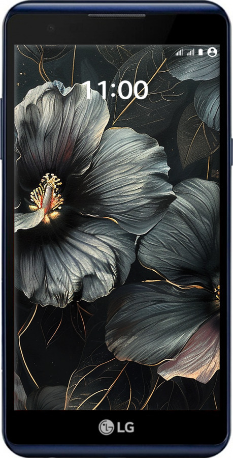 Силіконовий чехол Чорні квіти для LG X Power K220DS - 6031u-398 изображение 