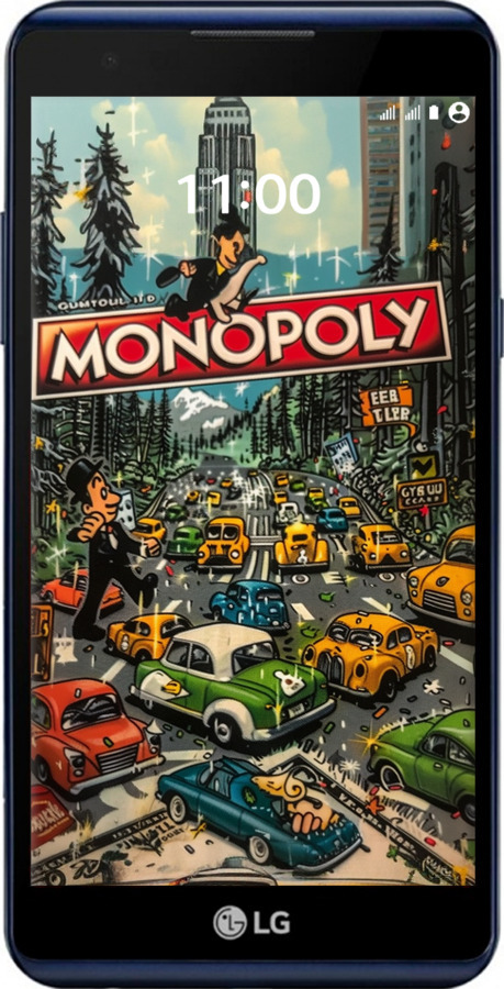 Силиконовый чехол Городской драйв Monopoly для LG X Power K220DS - 6088u-398 изображение 