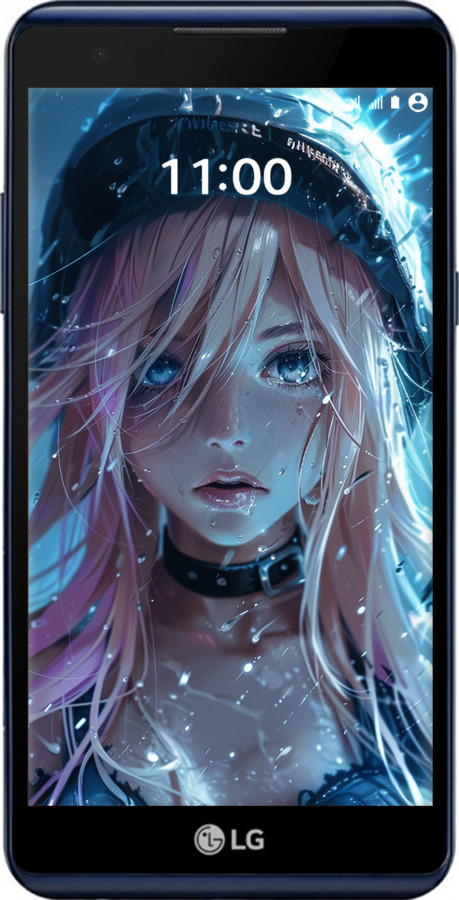 Силіконовий чехол Аніме-діва під дощем для LG X Power K220DS - 6120u-398 изображение 