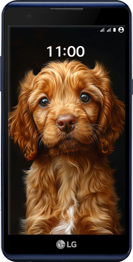 Силиконовый чехол Cocker spaniel на черном фоне для LG X Power K220DS - 6137u-398 изображение 