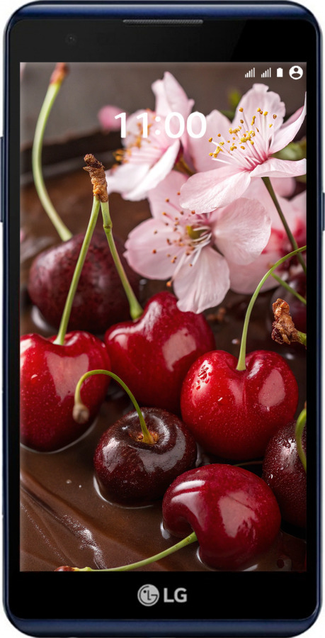 Силиконовый чехол Вишня в шоколаде для LG X Power K220DS - 6698u-398 изображение 