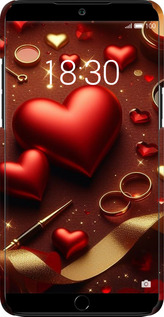 3D пластиковий матовий чехол Сердечки v3 для Meizu 15 Plus - 5833m-1473 изображение 