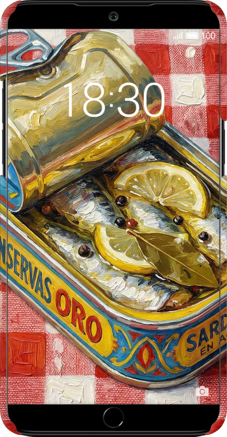 3D пластиковый матовый чехол Vintage Sardine Tin Phone для Meizu 15 Plus - 6772m-1473 изображение 