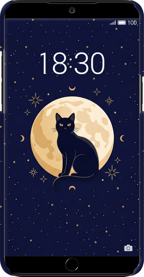 3D пластиковый матовый чехол Cute Cat Celestial/Witchy для Meizu 15 Plus - 6787m-1473 изображение 