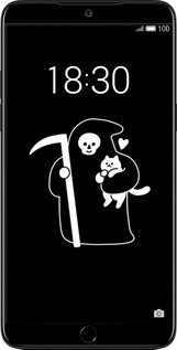 Силиконовый чехол Минималистичный арт: смерть и кошка для Meizu 15 Plus - 6529u-1473 изображение 