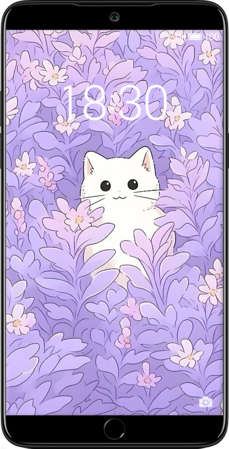 Силиконовый чехол Котик в цветах для Meizu 15 Plus - 6390u-1473 изображение 