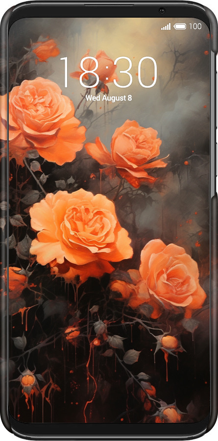 3D пластиковый матовый чехол Оранжевые розы для Meizu 16 Plus - 5944m-1566 изображение 