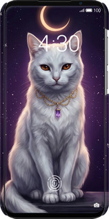 3D пластиковий матовий чехол Mystic White Cat Gothic Dark Purple Gold для Meizu 16S - 6805m-1701 изображение 