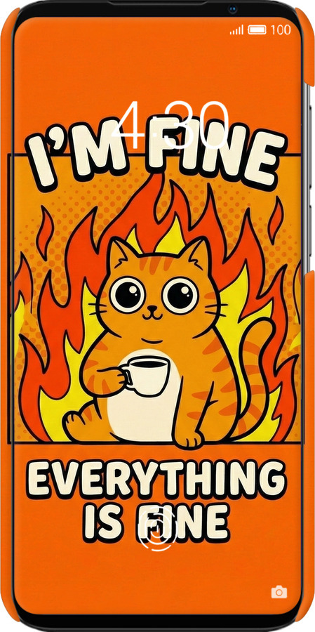 3D пластиковий матовий чехол Funny Cat для Meizu 16S - 6786m-1701 изображение 