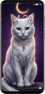 Силиконовый чехол Mystic White Cat Gothic Dark Purple Gold для Meizu 16S - 6805u-1701 изображение 