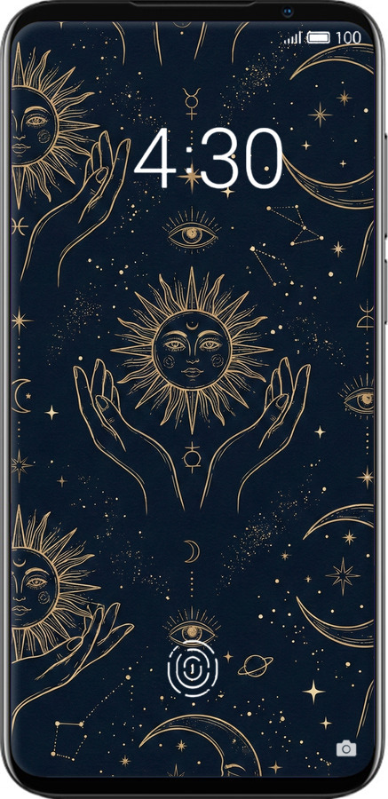 Силиконовый чехол Celestial Harmony: Sun & Moon Gold Mystic Pattern для Meizu 16S - 6778u-1701 изображение 