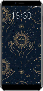 Силиконовый чехол Celestial Harmony: Sun & Moon Gold Mystic Pattern для Meizu E3 - 6778u-1518 изображение 