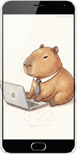 3D пластиковий матовий чехол Funny Capybara CEO Working для Meizu M2 Note - 6777m-94 изображение 