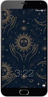 2D пластиковый чехол Celestial Harmony: Sun & Moon Gold Mystic Pattern для Meizu M2 Note - 6778t-94 изображение 