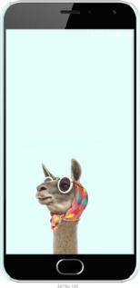 3D пластиковый глянцевый чехол Модная лама для Meizu M2 - 4479c-185 изображение 