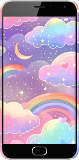 3D пластиковий глянцевий чехол Хмари та веселка для Meizu M2 - 6312c-185 изображение 
