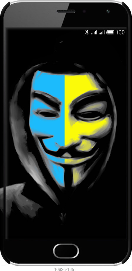 3D пластиковый глянцевый чехол Украинский анонимус для Meizu M2 - 1062c-185 изображение 