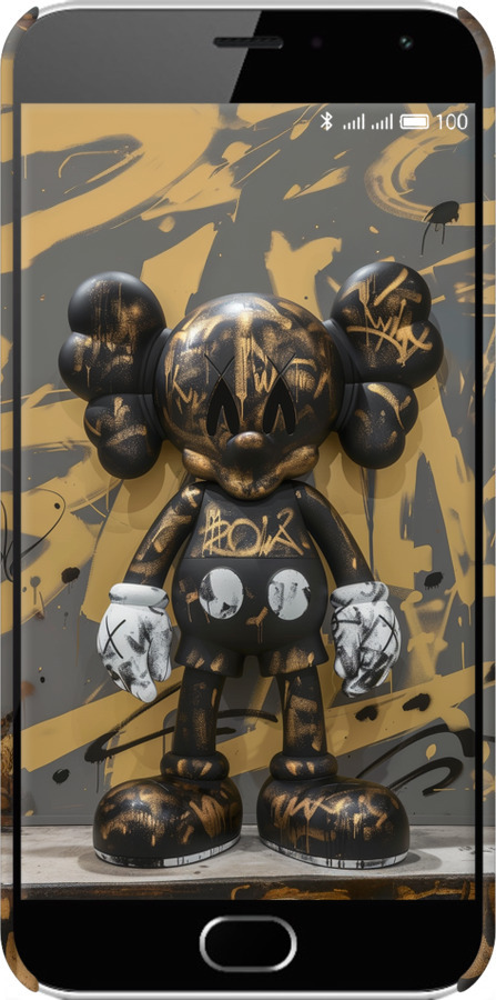 3D пластиковий глянцевий чехол Bronze kaws для Meizu M2 - 6097c-185 изображение 