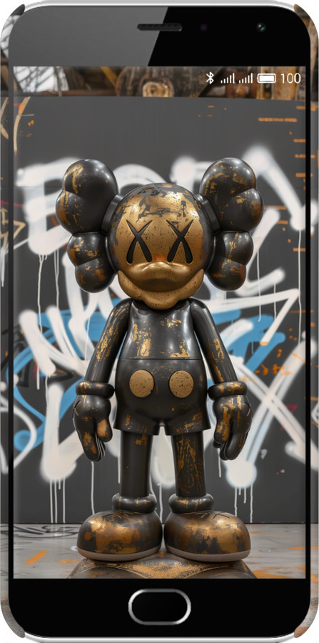 3D пластиковий глянцевий чехол Bronze kaws v3 для Meizu M2 - 6099c-185 изображение 