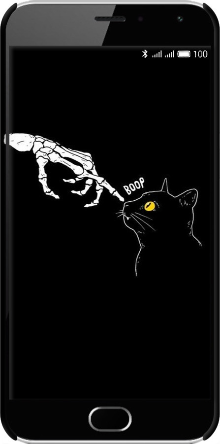 3D пластиковый глянцевый чехол Кошка для Meizu M2 - 6505c-185 изображение 