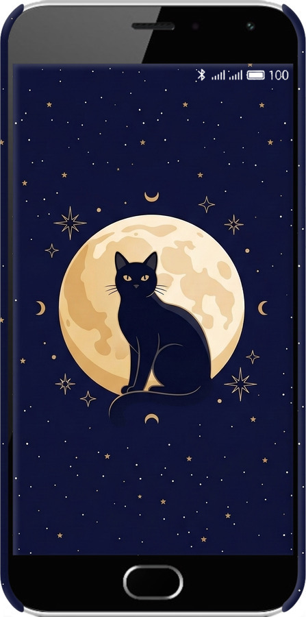 3D пластиковый глянцевый чехол Cute Cat Celestial/Witchy для Meizu M2 - 6787c-185 изображение 