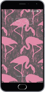 2D пластиковый чехол Vintage-Flamingos для Meizu M2 - 4171t-185 изображение 